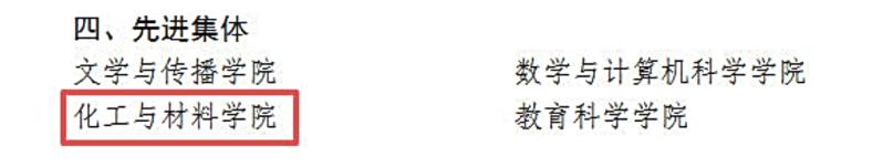 喜讯丨化工与材料学院在学校20...